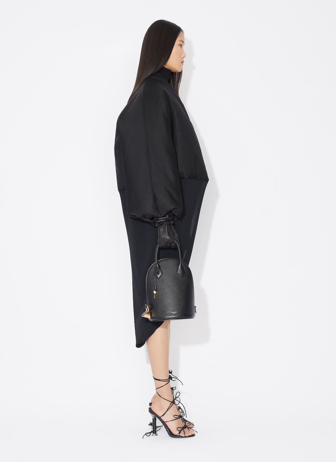 MANTEAU ROBE BI-MATIÈRE ALAÏA MANTEAU ROBE BI-MATIÈRE NOIR